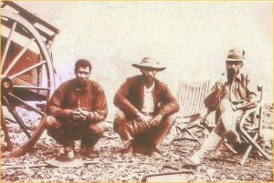 Albert Giese – hunter, trader and adventurer. Informed by the people from the Hwange area of rocks that burn in 1894 and located them  in 1895
(From the talk by Dr. Tony Martin "The History of Coal in Zimbabwe")